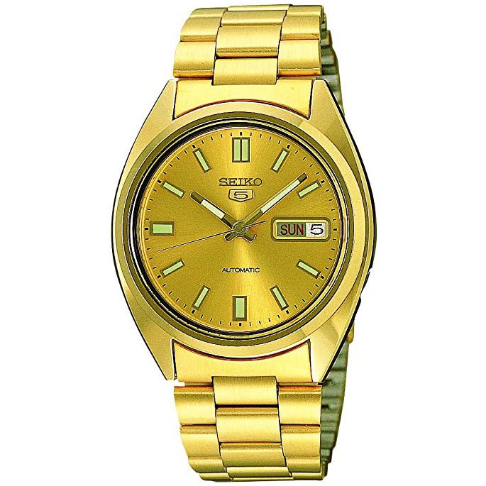 Seiko 5 Sports Automatic Gold Dial Watch - SNXS80K1