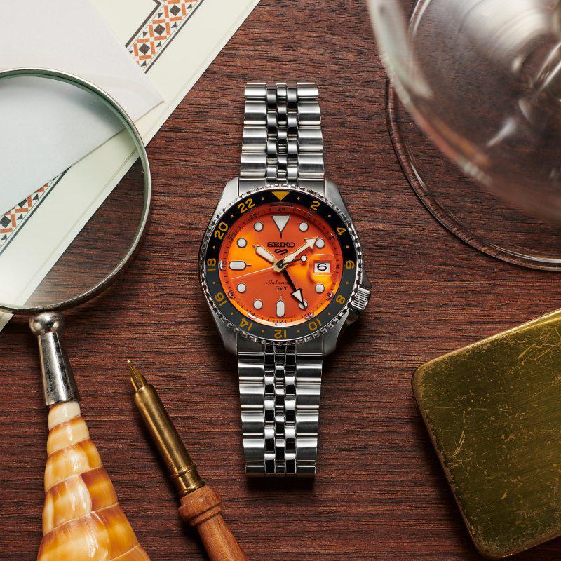 Seiko 5 Sports Mikan Orange GMT SKX Re-Interpretation Watch - SSK005K1