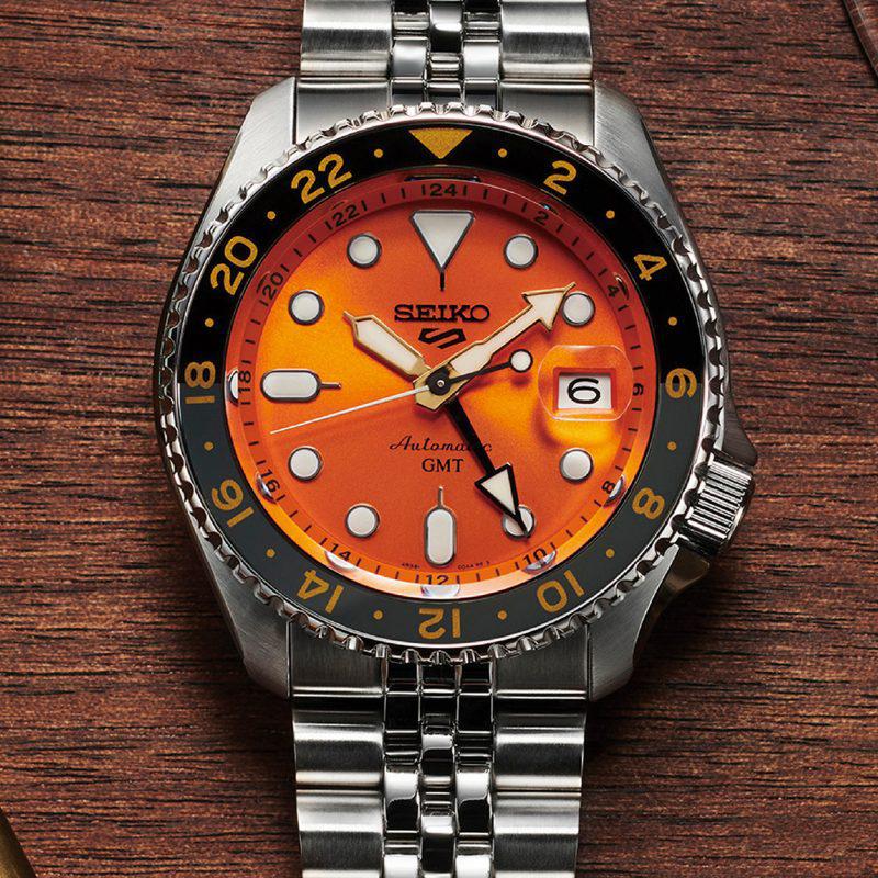 Seiko 5 Sports Mikan Orange GMT SKX Re-Interpretation Watch - SSK005K1