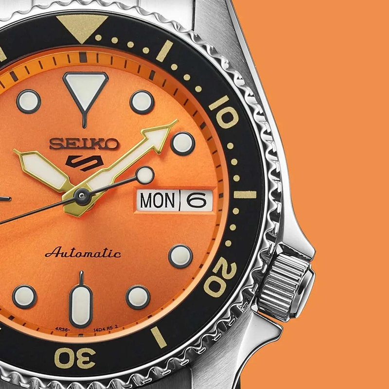 Seiko 5 Sports SKX Midi Orange Watch - SRPK35K1