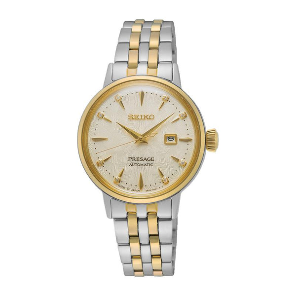 Seiko Presage Cocktail Time White Lady Diamond Twist Watch - SRE010J1