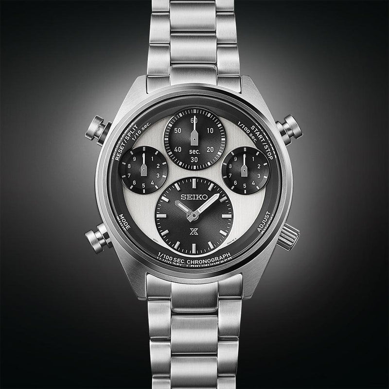 Seiko Prospex Panda One Hundredth of a Second Speedtimer Solar Chronograph